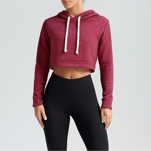 Soft Maroon Cropped Hoodie